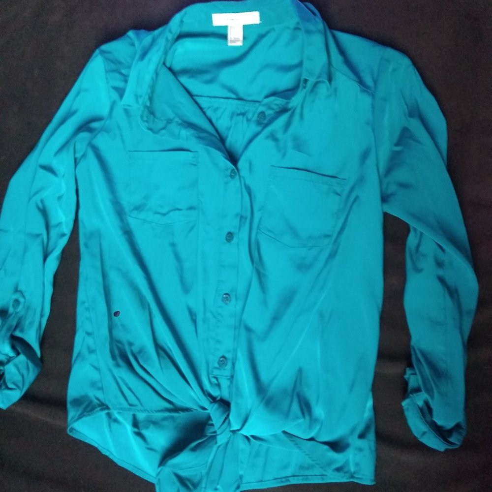 ladies blouse teal color